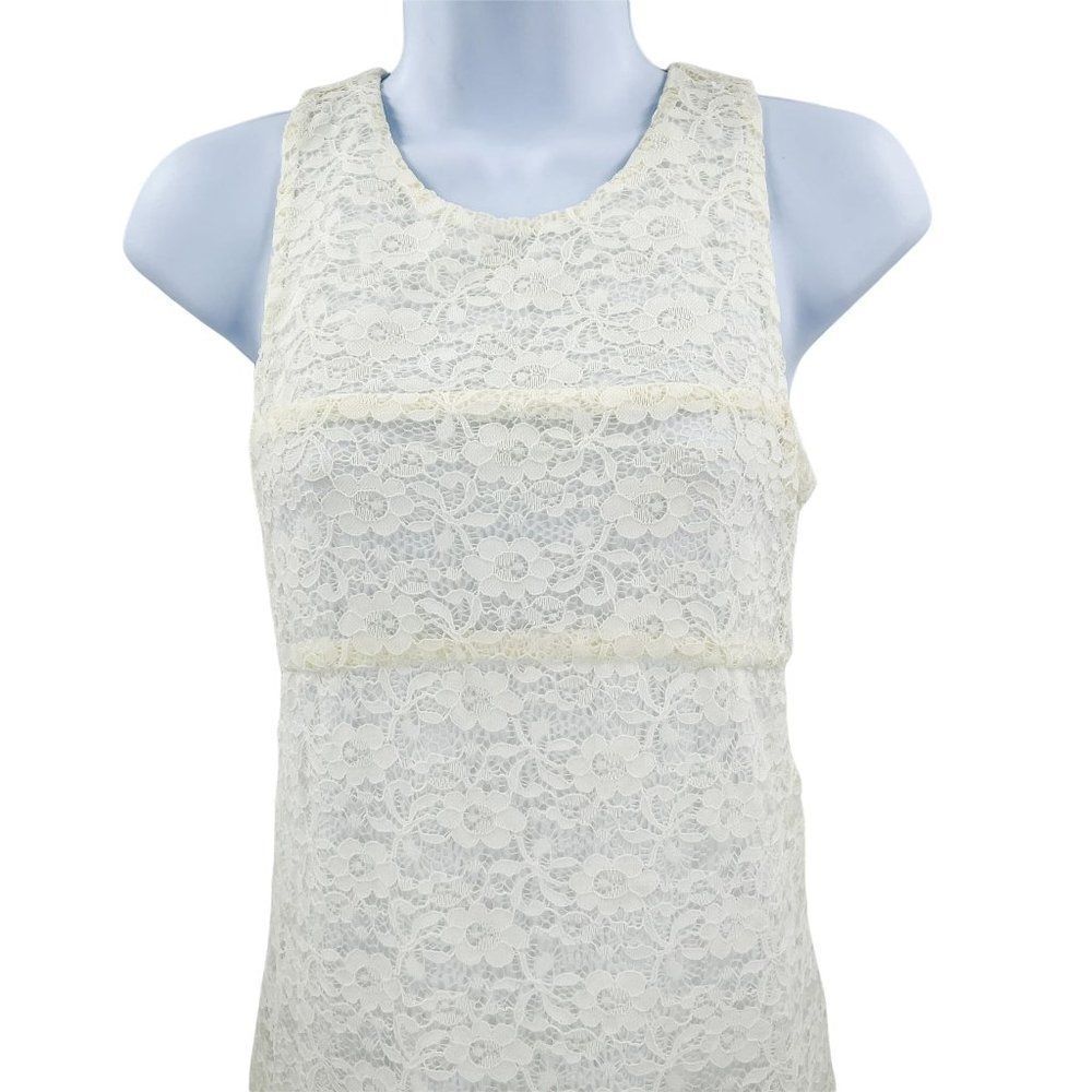Gianni Bini Sleeveless Side Cut Out Back Zip Up Lace Mini Dress XS - Picture 3 of 8